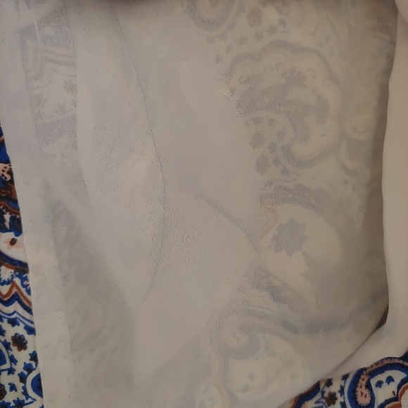 Umgee Boho Paisley Yellow Blue Bomber Jacket Medium Mixed Print - Picture 11 of 11